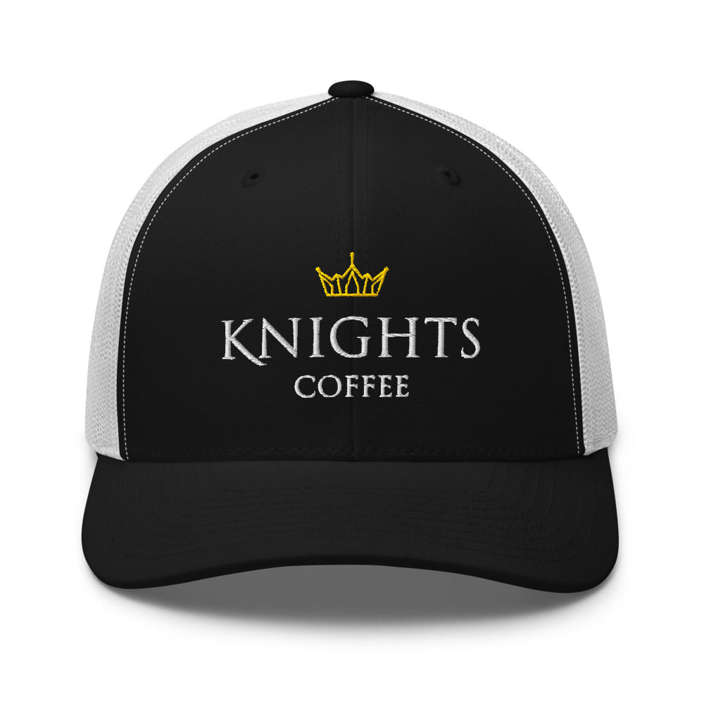 Knights Trucker Hat - Black and White, front