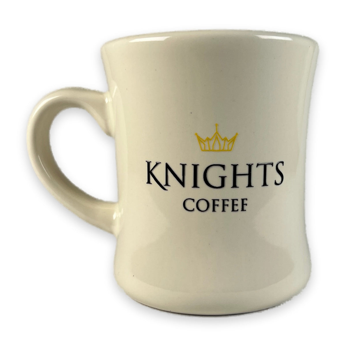 Knights Coffee diner mug, front