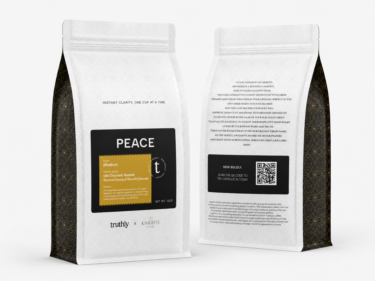 Truthly × Knights Coffee bags — Truth, Goodness and Beauty